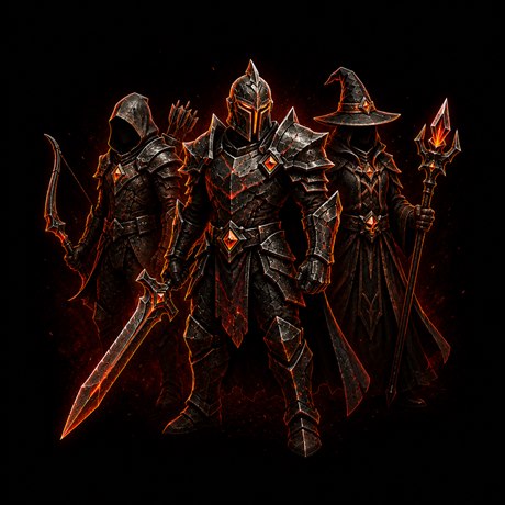Your companions: melee, ranged and magic knights